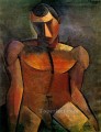 Homme nu assis 1908 Cubismo